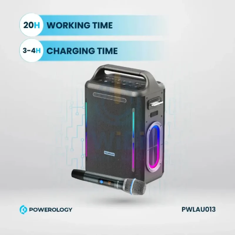 Powerology Karaoke Party Speaker - Bluetooth / Silver