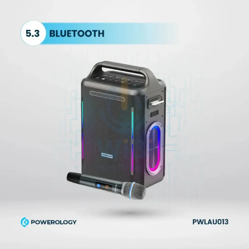 Powerology Karaoke Party Speaker - Bluetooth / Silver