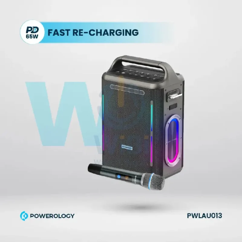 Powerology Karaoke Party Speaker - Bluetooth / Silver