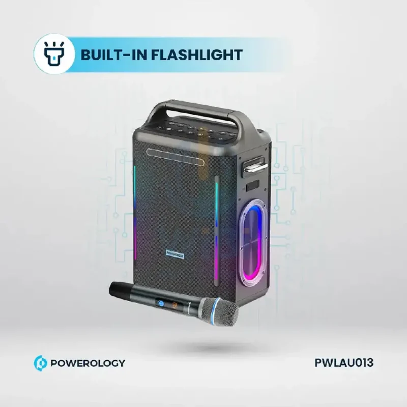 Powerology Karaoke Party Speaker - Bluetooth / Silver