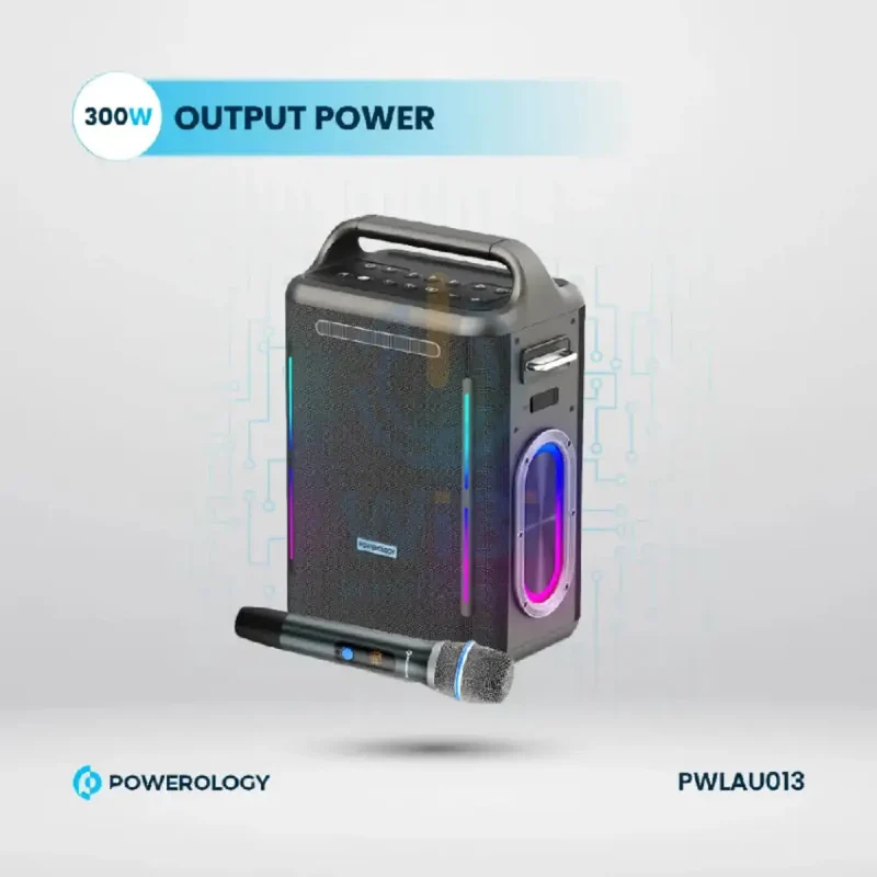 Powerology Karaoke Party Speaker - Bluetooth / Silver