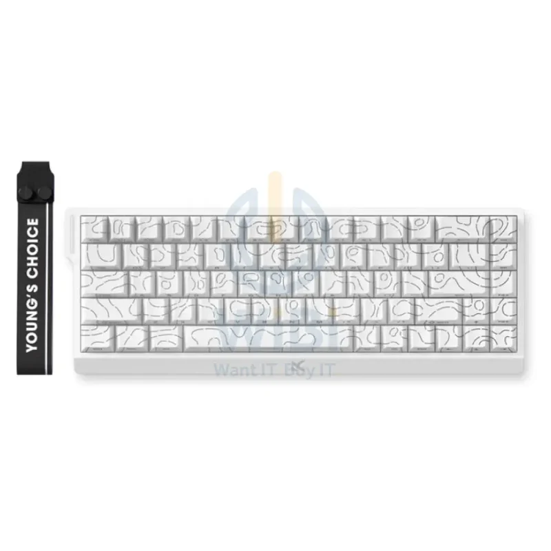 MCHOSE Ace 68 Hall Effect Magnetic Switch Gaming Keyboard - Wired / White Topographic
