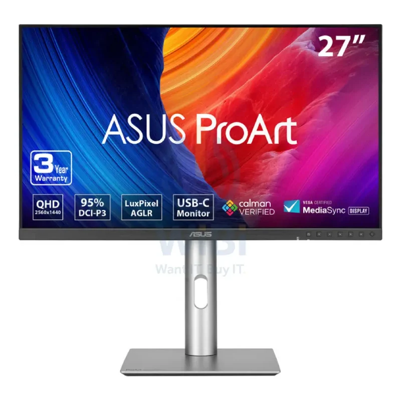ASUS PA278CFRV ProArt Display - 27" QHD / 5ms / 100Hz / USB-C / HDMI 2.0 / DP 1.4 / 3YW - Professional Monitor