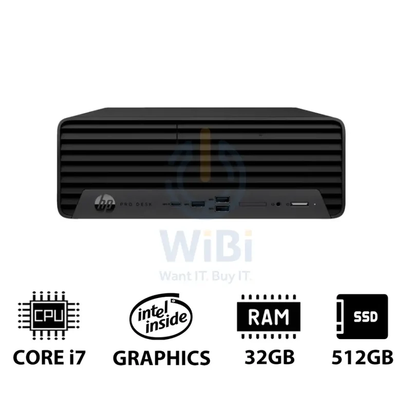 HP Pro SFF 400 G9 - i7 / 32GB / 512GB (NVMe M.2 SSD) / DOS (Without OS) / 1YW - Desktop