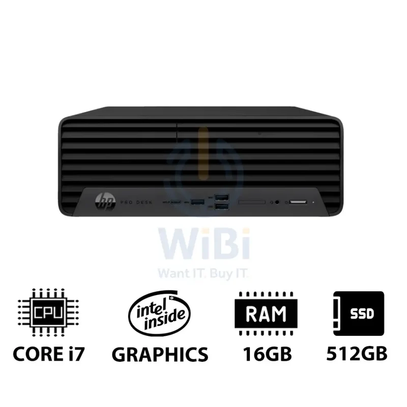 HP Pro SFF 400 G9 - i7 / 16GB / 512GB (NVMe M.2 SSD) / DOS (Without OS) / 1YW - Desktop