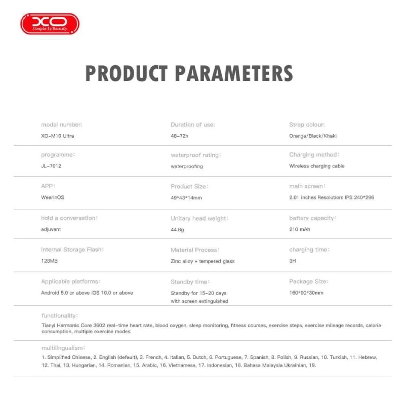 XO M10 Ultra 9th Smart Watch - 2.01-inch