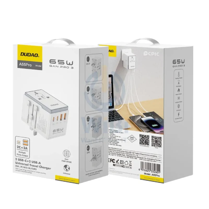 DUDAO A65 PRO Travel Adapter - 65W / White
