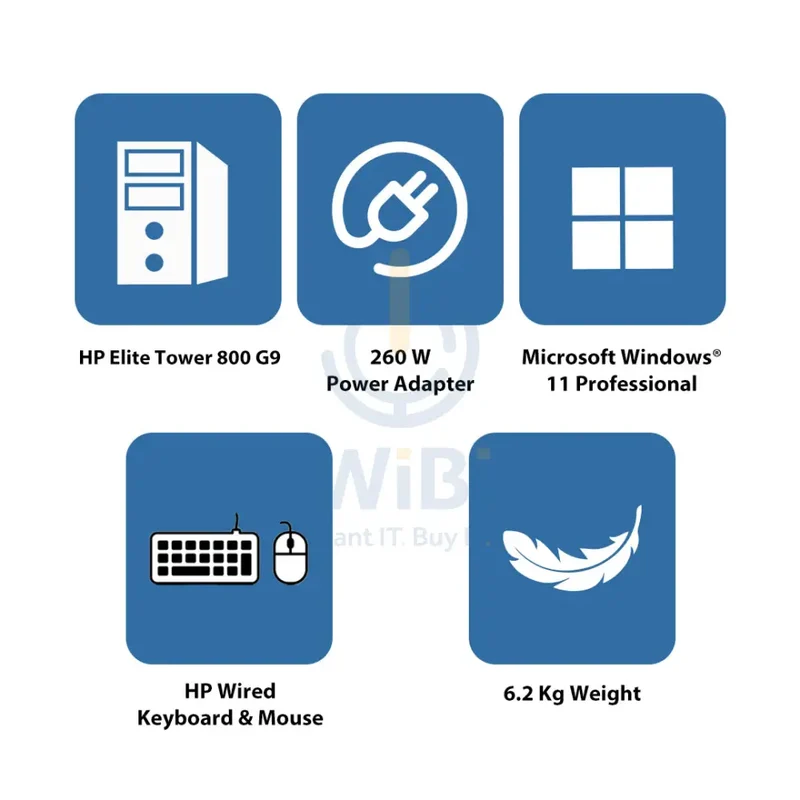 HP Elite Tower 800 G9 - i5 / 32GB / 512GB (NVMe M.2 SSD) / Win 10 Pro / 1YW - Desktop