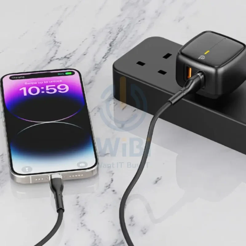 PowerO+ British UK Wall Charger with Cable - 12W / USB-A / Black