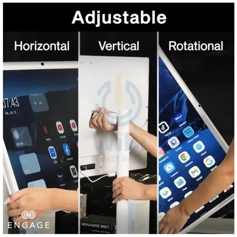 ENGAGE Android Rotating Touch Screen with Built-In Camera - 32" / 128GB / 8GB / 4G / USB-A / Wi-Fi / HDMI
