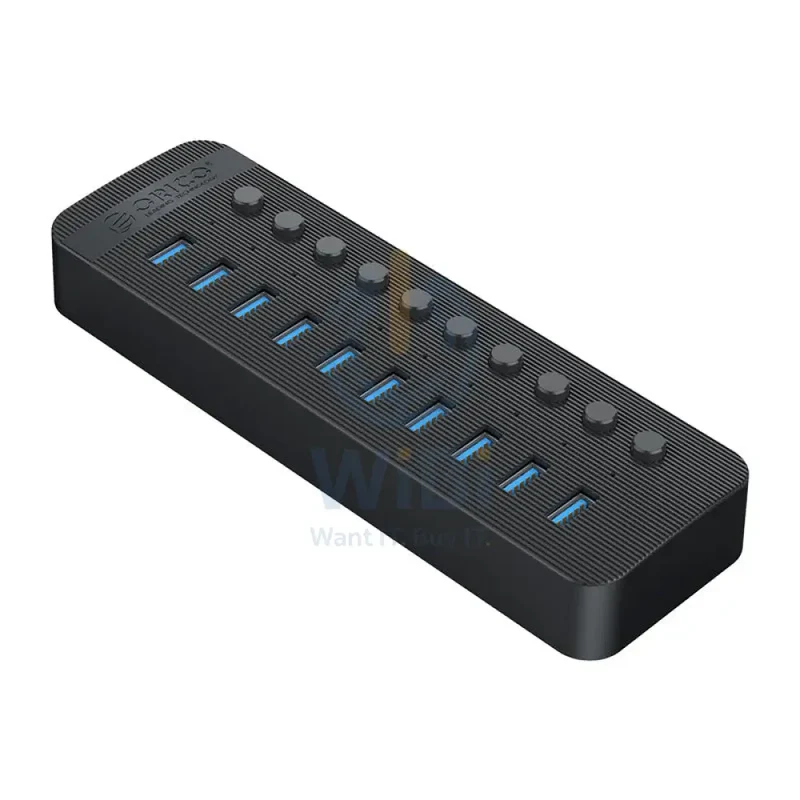 ORICO Multi-Port Hub With Individual Switches - 10-Ports / Black