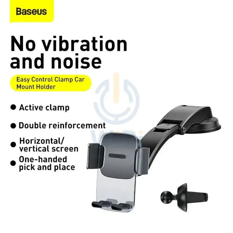 Baseus Easy Control Clamp Car Mount Holder (A Set) - Black