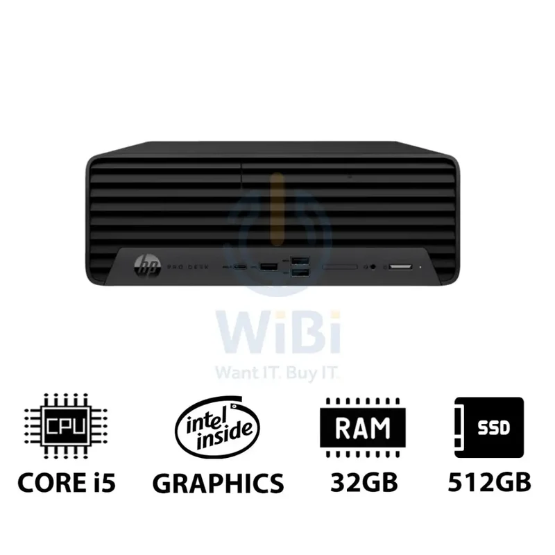 HP Pro SFF 400 G9 - i5 / 32GB / 512GB (NVMe M.2 SSD) / Win 11 Pro / 1YW - Desktop