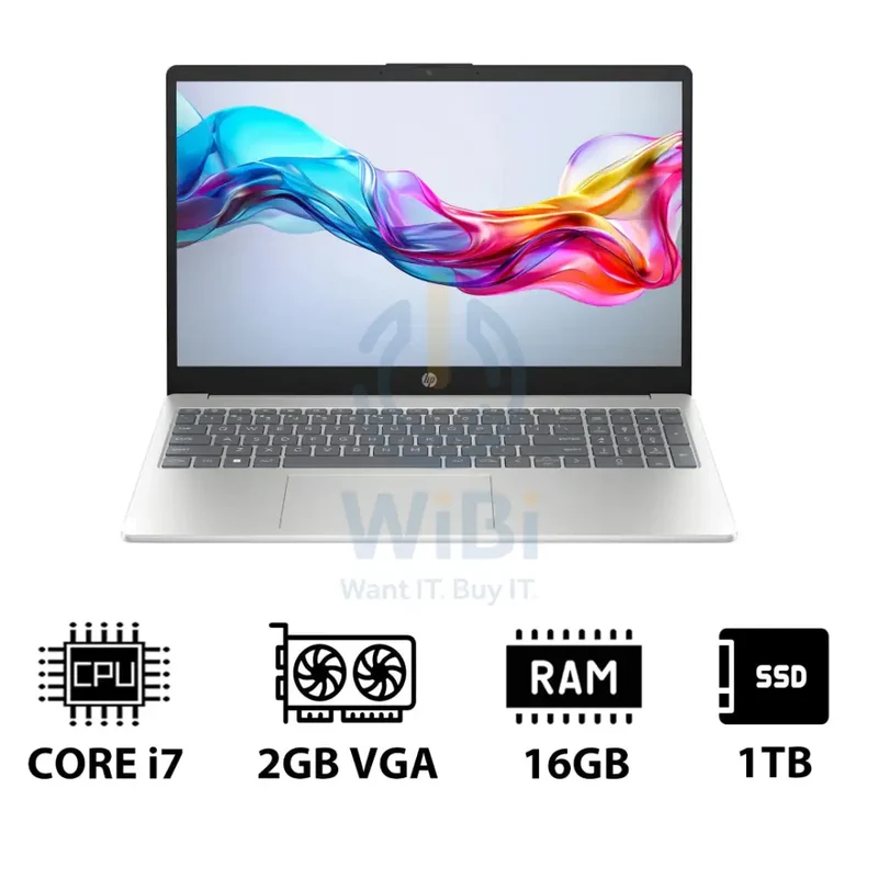 HP 15-FD0142NE - 15.6" FHD / i7 / 16GB / 1TB (NVMe M.2 SSD) / MX570 2GB VGA / DOS (Without OS) / 1YW / Natural Silver - Laptop