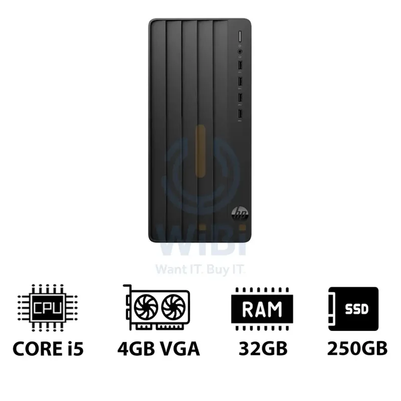 HP Pro Tower 290 G9 - i5 / 32GB / 250GB (NVMe M.2 SSD) / 4GB VGA / DOS (Without OS) / 1YW - Desktop