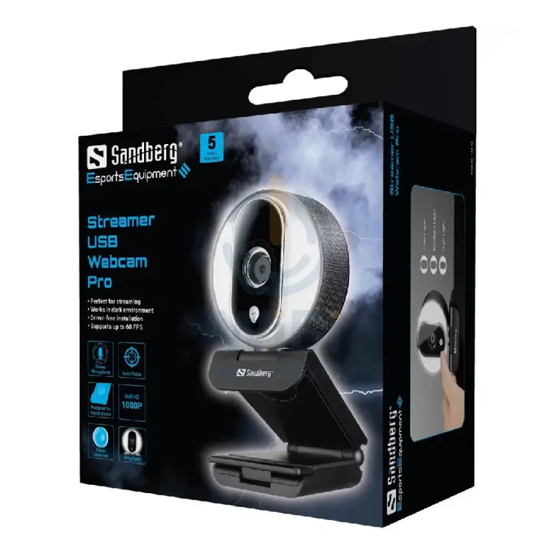 Sandberg Streamer USB Webcam Pro - 2MP / USB 2.0 / Wired