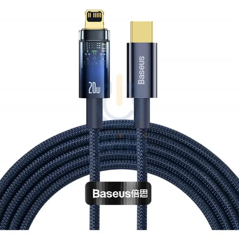 Baseus Explorer Series Auto Power-Off Fast Charging Data Cable Type-C to Lightning - 20W / 2m / Blue