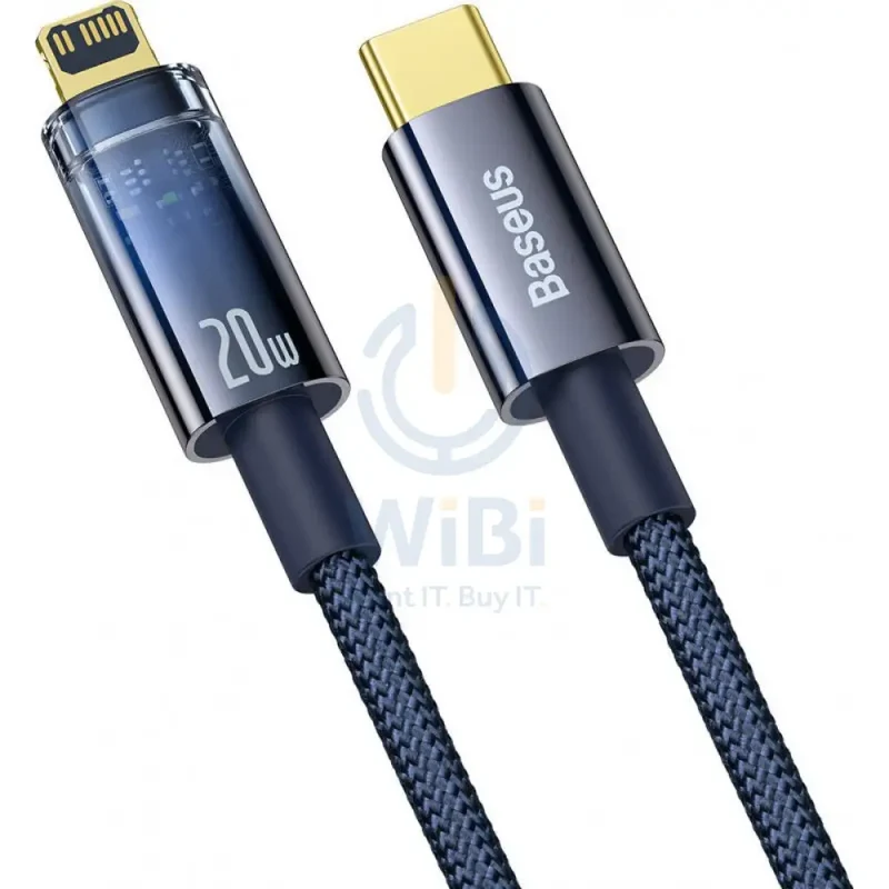 Baseus Explorer Series Auto Power-Off Fast Charging Data Cable Type-C to Lightning - 20W / 2m / Blue