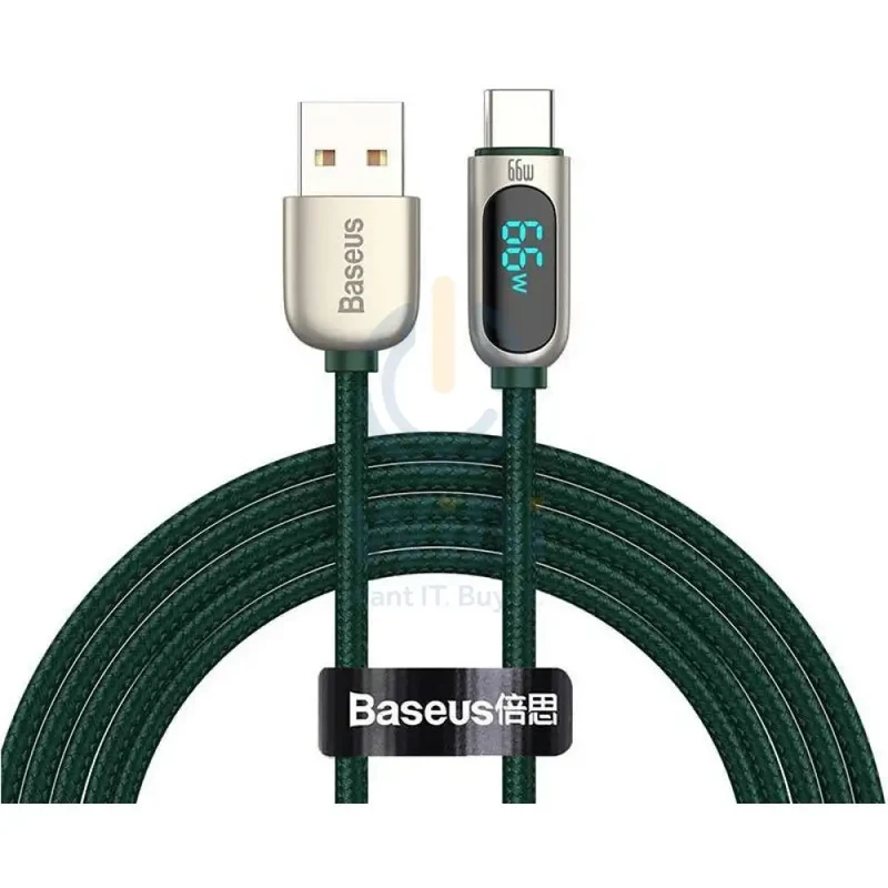 Baseus Display Fast Charging Data Cable USB to Type-C - 66W / 2m / Green