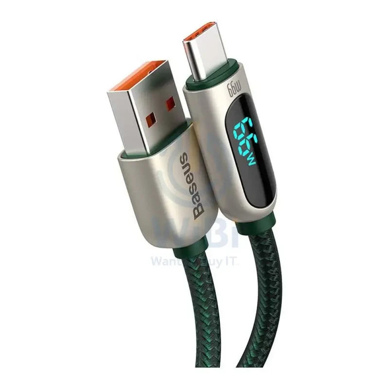 Baseus Display Fast Charging Data Cable USB to Type-C - 66W / 2m / Green