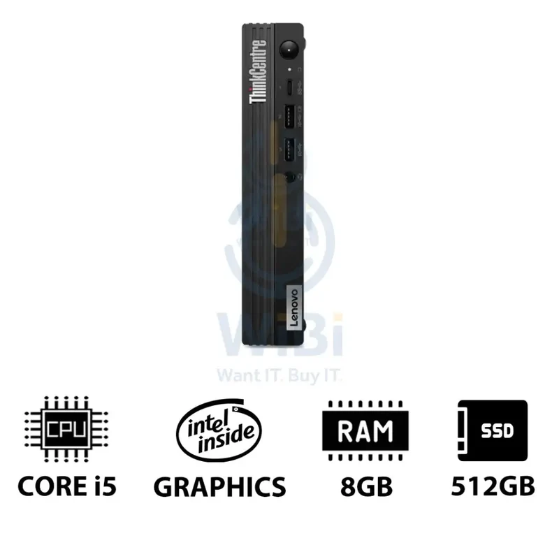 Lenovo ThinkCentre M70q Gen 4 Tiny - i5 / 8GB / 512GB (NVMe M.2 SSD) / DOS (Without OS) / 1YW - Desktop