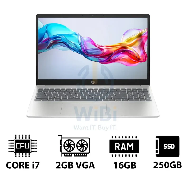 HP 15-FD0142NE - 15.6" FHD / i7 / 16GB / 250GB (NVMe M.2 SSD) / MX570 2GB VGA / DOS (Without OS) / 1YW / Natural Silver - Laptop
