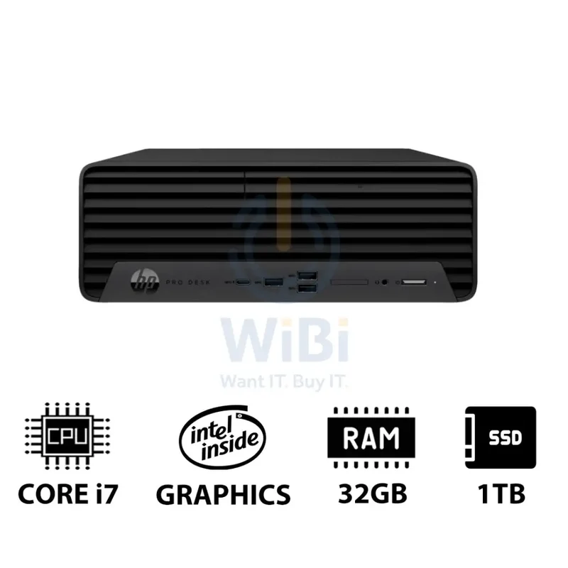 HP Pro SFF 400 G9 - i7 / 32GB / 1TB (NVMe M.2 SSD) / DOS (Without OS) / 1YW - Desktop
