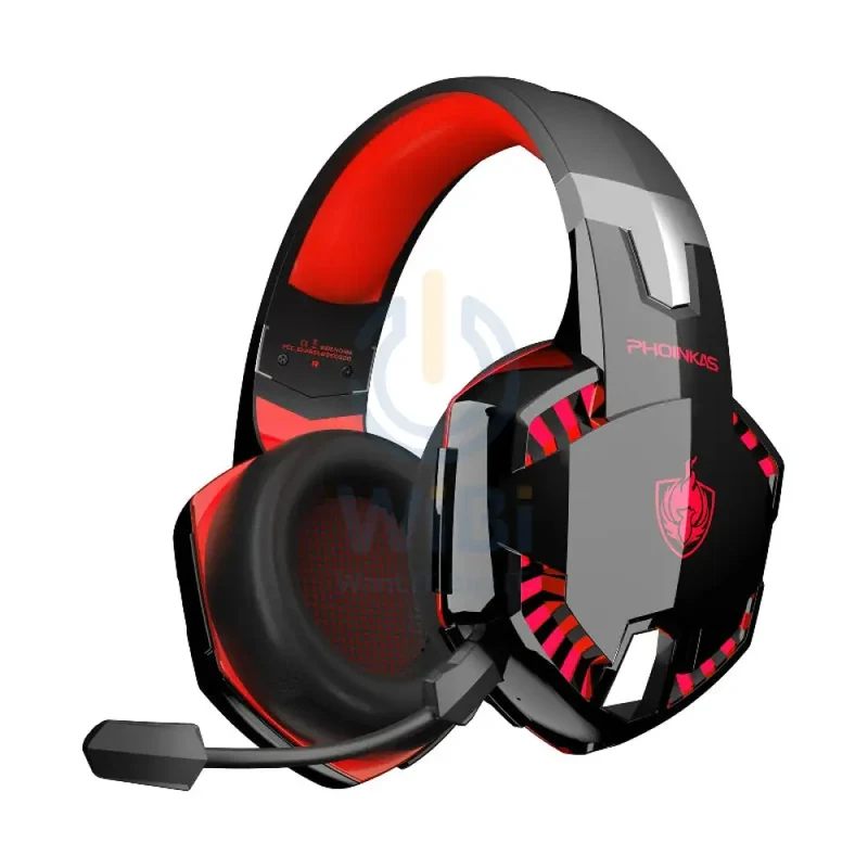 PHOINIKAS G2000BT Gaming Headphones with Adapter - Red