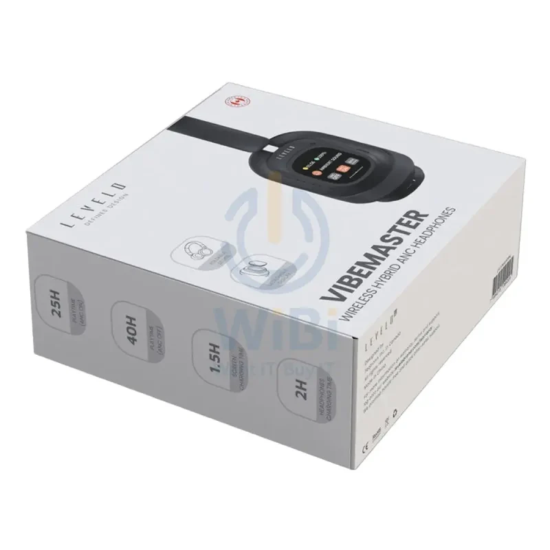 Levelo VibeMaster Wireless Hybrid ANC Headphone - Black