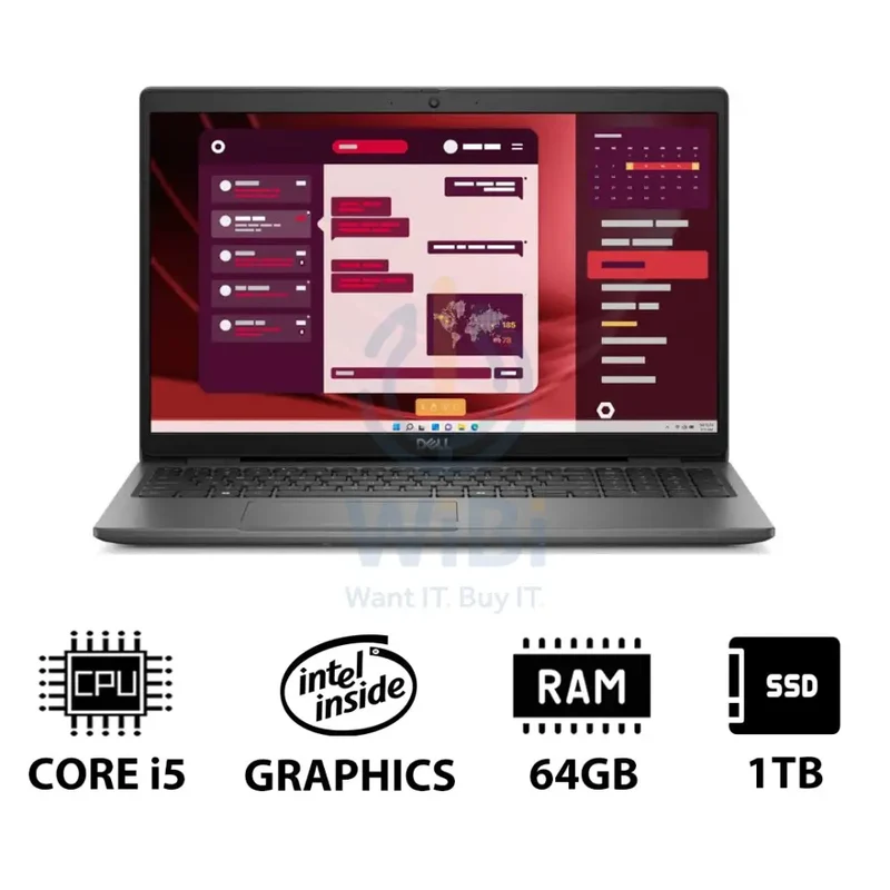 Dell Latitude 3550 - 15.6" FHD / i5 / 64GB / 1TB (NVMe M.2 SSD) / DOS (Without OS) / 1YW - Laptop