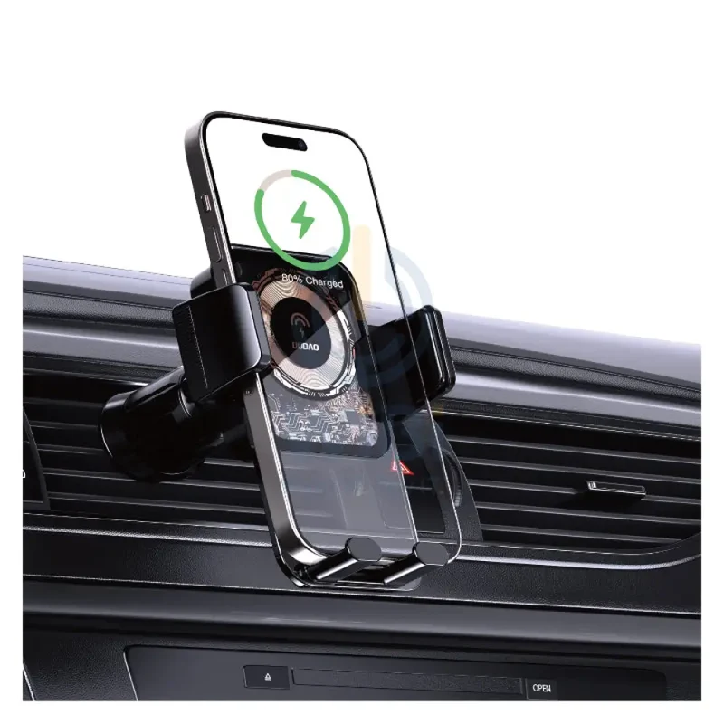 DUDAO F19 2-IN-1 Wireless Charging Phone Car Holder - 15W / Black