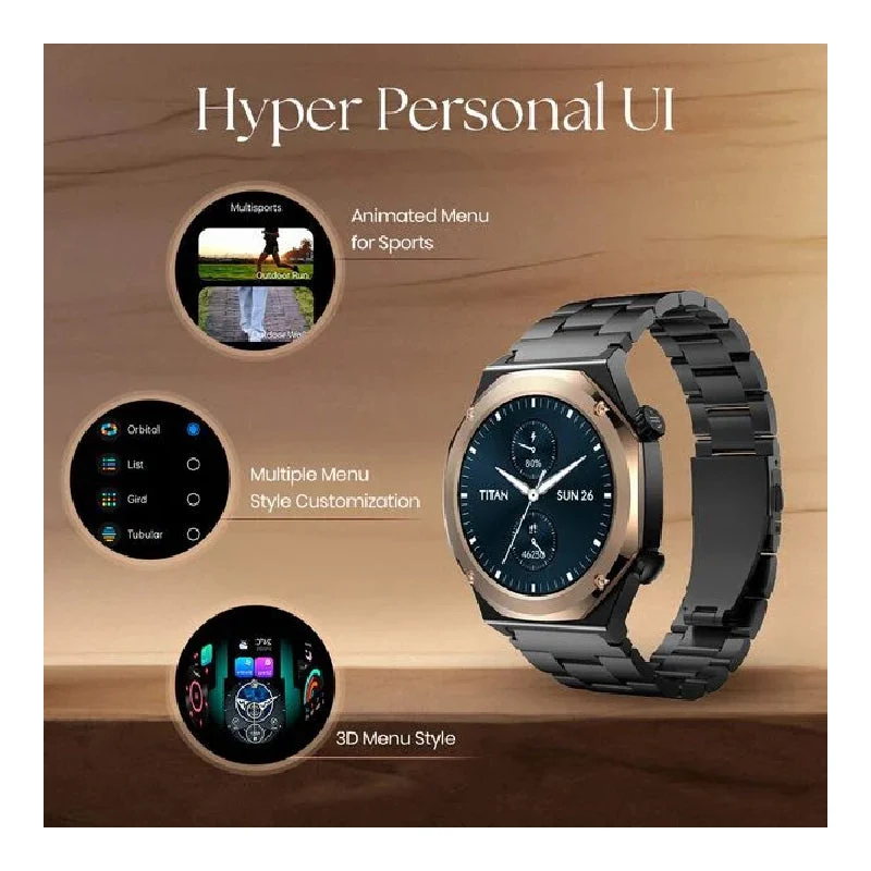 TITAN Maestro Smart Watch - 1.43"AMOLED / Bluetooth / Black/Rose Gold Bezel