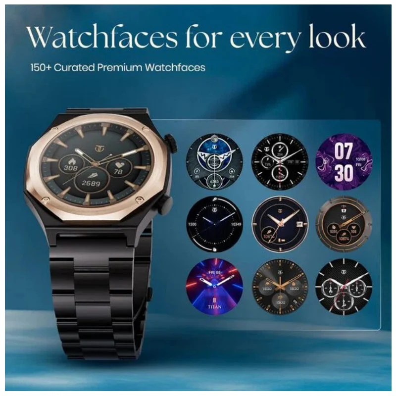 TITAN Maestro Smart Watch - 1.43"AMOLED / Bluetooth / Black/Rose Gold Bezel