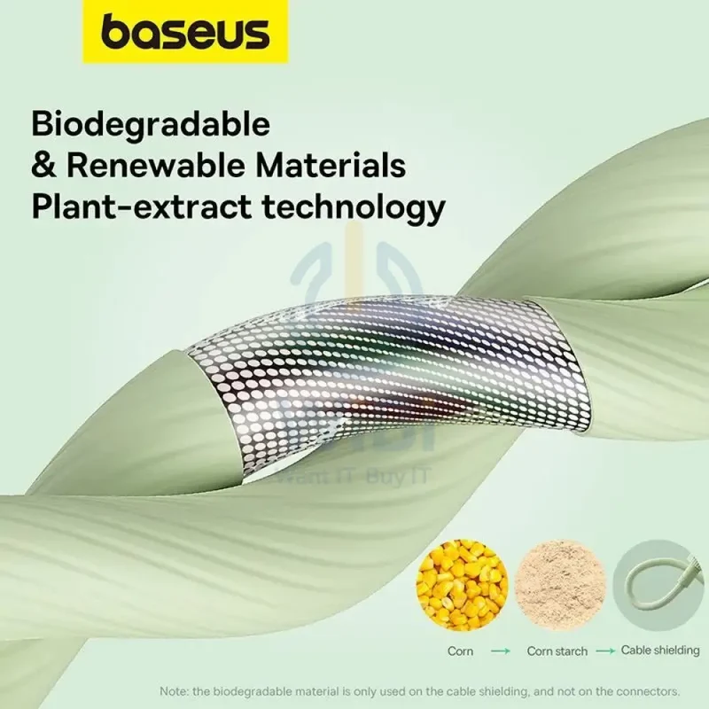 Baseus Habitat Series Fast Charging USB-A to Lightning Cable 2M - Natural Green