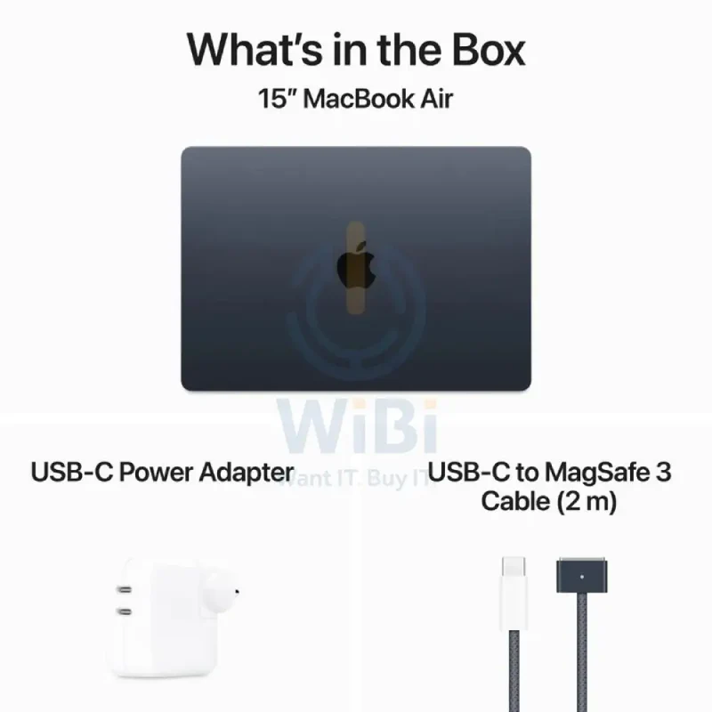Apple MacBook Air - 15.3" / M3 / 8-Core CPU / 10-Core GPU / 8GB RAM / 512GB SSD / Arb/Eng / Midnight / 1YW