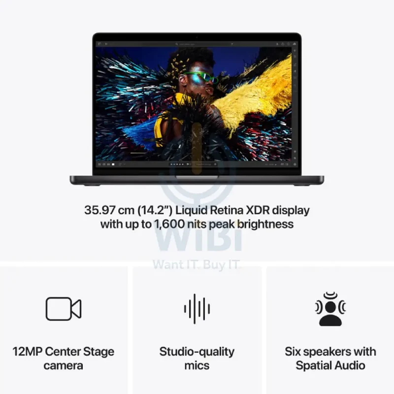 Apple MacBook Pro - 14.2" / M4 / 10-Core CPU / 10-Core GPU / 16GB RAM / 512GB SSD / Arb/Eng / Space Black / 1YW
