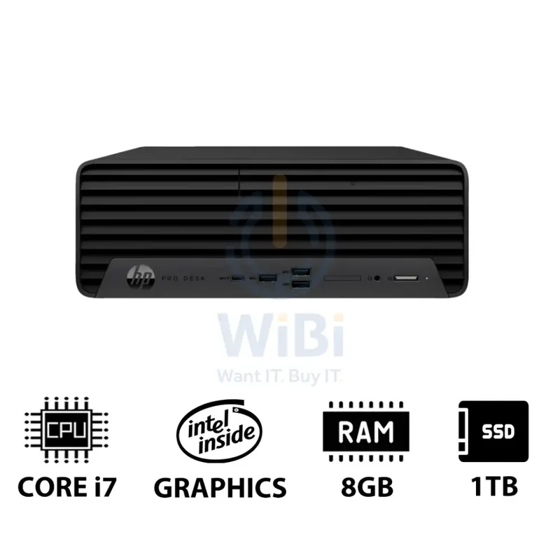 HP Pro SFF 400 G9 - i7 / 8GB / 1TB (NVMe M.2 SSD) / Win 11 Pro / 1YW - Desktop