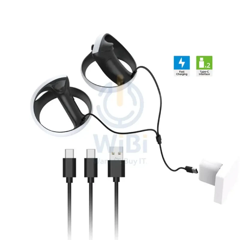 كابل شحن دوب TP5-2519 لجهاز PS VR2، باللون الأسود