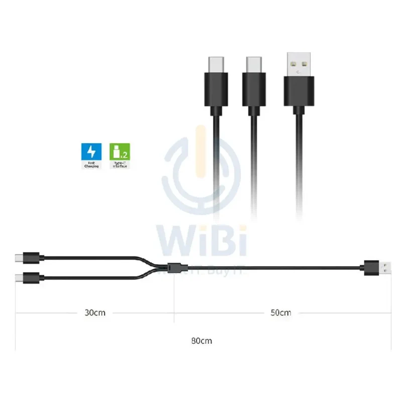 كابل شحن دوب TP5-2519 لجهاز PS VR2، باللون الأسود