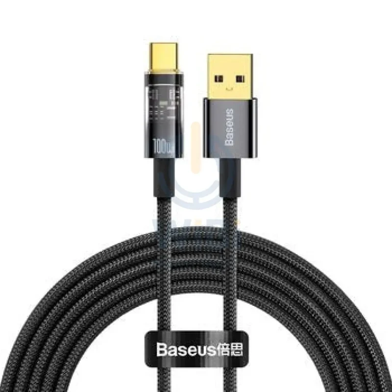 Baseus Explorer Series Auto Power-Off Fast Charging Data Cable USB to Type-C - 100W / 2m / Black