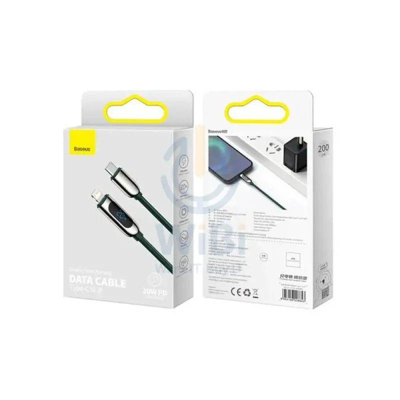 Baseus Display Fast Charging Data Cable Type-C to Lightning - 20W / 2m / Green