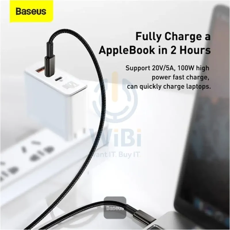 Baseus Tungsten Gold Fast Charging Data Cable - Type-C / 100W / 1Meter / Black