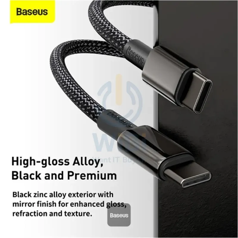 Baseus Tungsten Gold Fast Charging Data Cable - Type-C / 100W / 1Meter / Black
