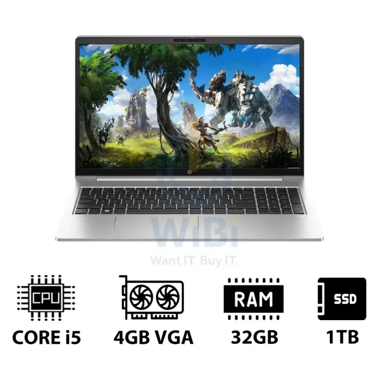 HP ProBook 450 G10 - 15.6" FHD / i5 / 32GB / 1TB (NVMe M.2 SSD) / 4GB VGA / DOS (Without OS) / 1YW - Laptop