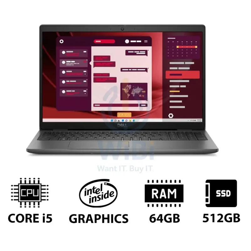 Dell Latitude 3550 - 15.6" FHD / i5 / 64GB / 512GB (NVMe M.2 SSD) / DOS (Without OS) / 1YW - Laptop