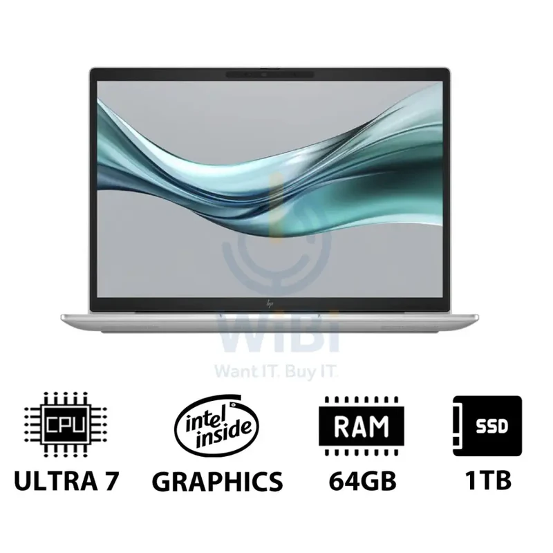 HP EliteBook 630 G11 - 13.3" WUXGA / Ultra 7 155U / 64GB / 1TB (NVMe M.2 SSD) / DOS (Without OS) / 1YW / Silver - Laptop
