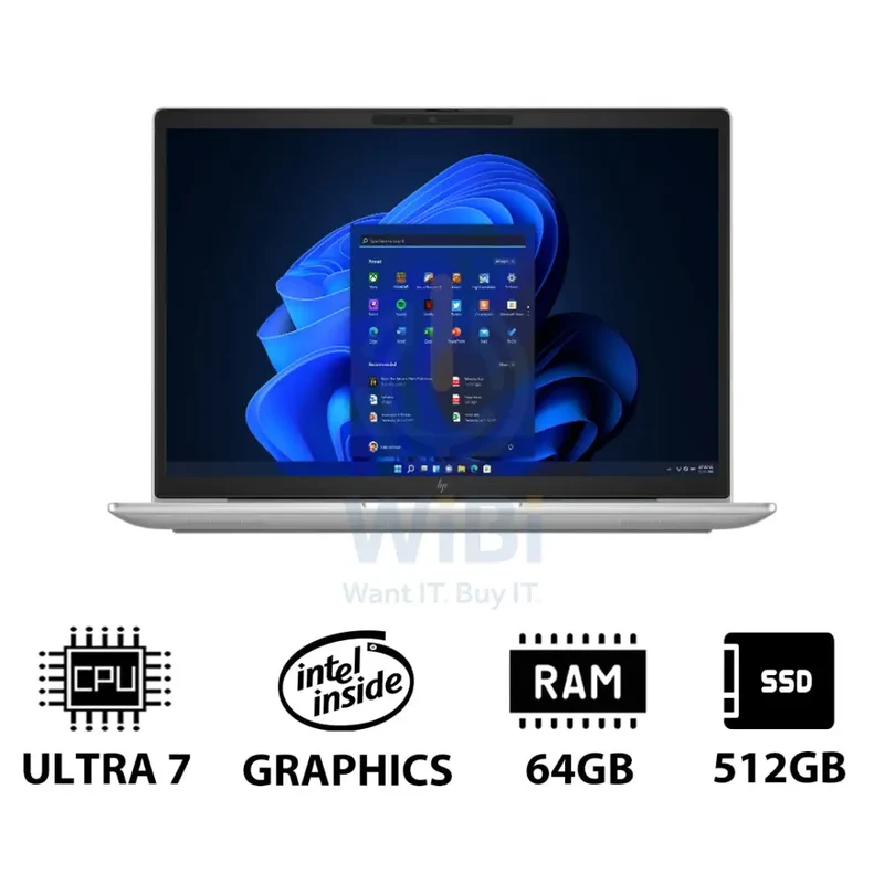 HP EliteBook 630 G11 - 13.3" WUXGA / Ultra 7 155U / 64GB / 512GB (NVMe M.2 SSD) / Win 11 Pro / 1YW / Silver - Laptop