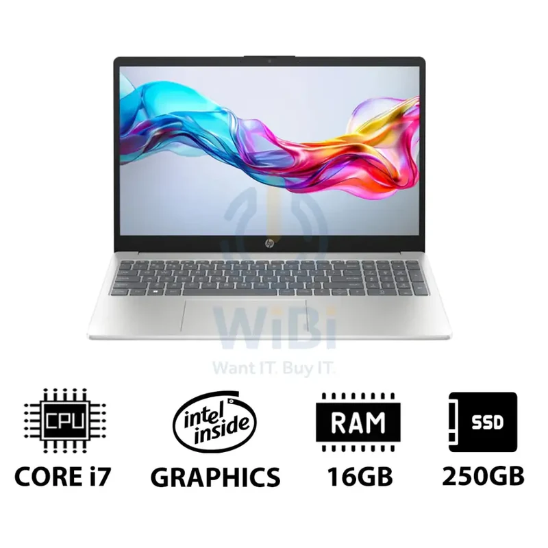 HP 15-FD0144NE - 15.6" FHD / i7 / 16GB / 250GB (NVMe M.2 SSD) / DOS (Without OS) / 1YW / Natural Silver - Laptop