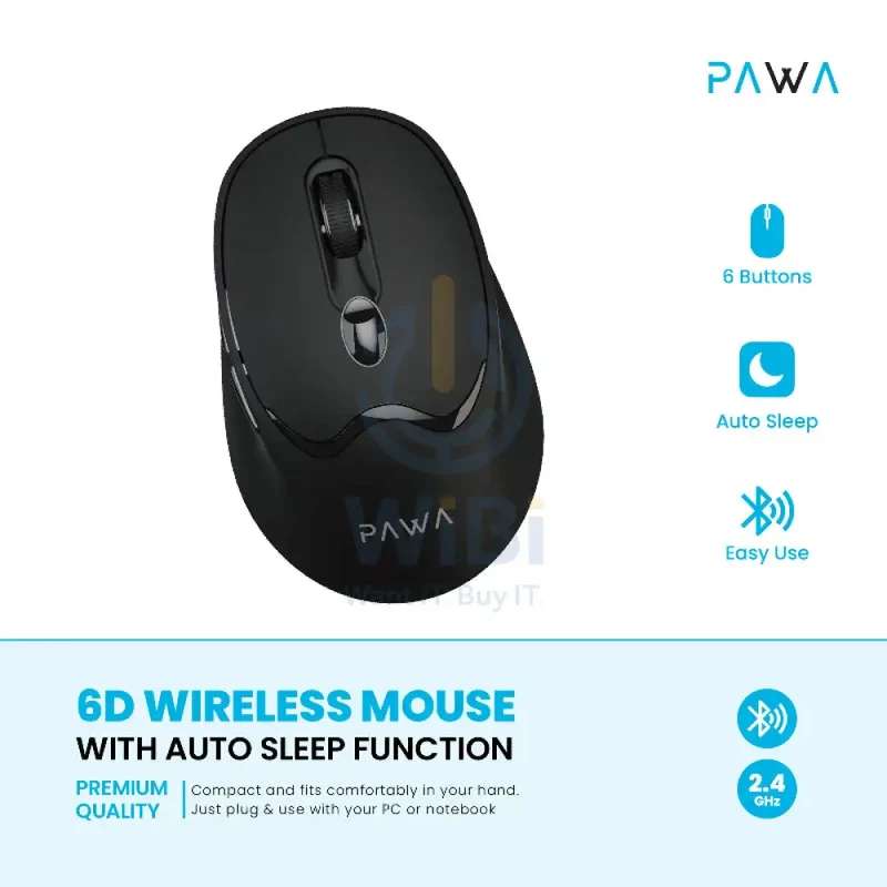 Pawa 6D Wireless Mouse - Wireless / Black