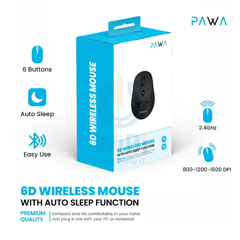 Pawa 6D Wireless Mouse - Wireless / Black
